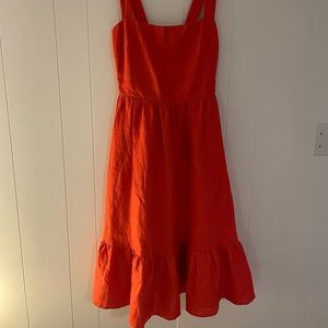 Orangey Red Reformation Linen Dress (pockets!!), Size 6!